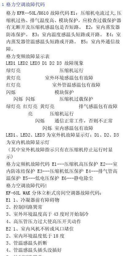 海信中央空调故障代码解读（了解海信中央空调故障代码）